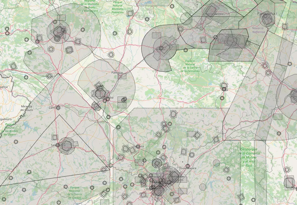 Mapa de ubicaciones donde se puede volar drones