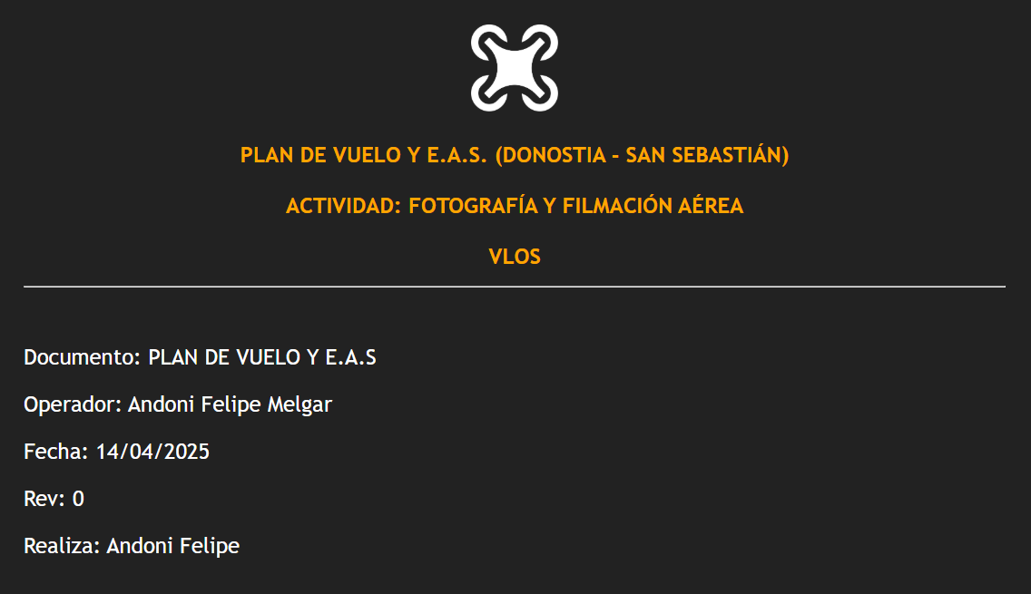 Imagen del estudio aeronáutico de seguridad de SSUAV
